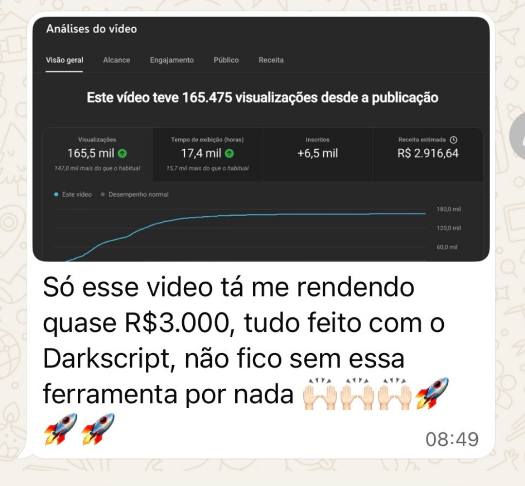Resultado de aluno: R$ 2.916 em um vídeo